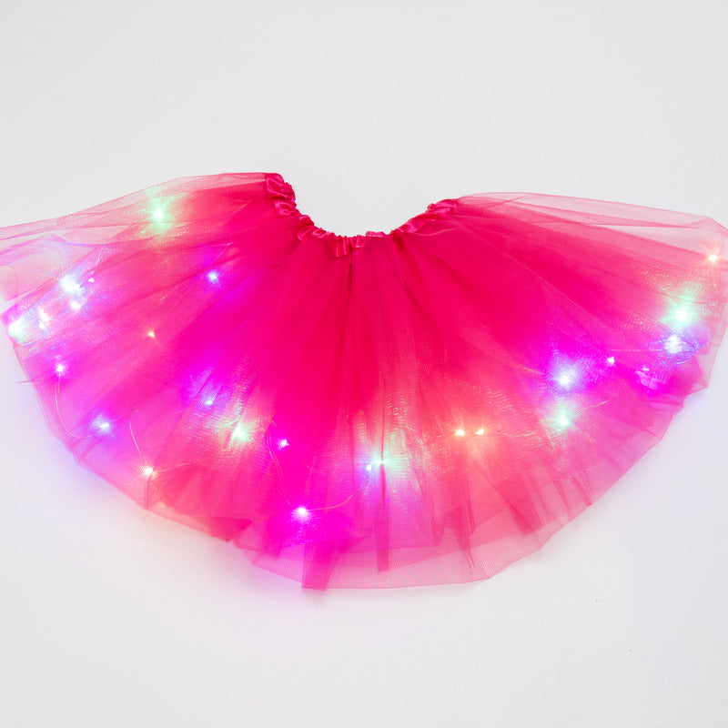 LED Light-Up Tutu Skirt with Sequins for Performances
