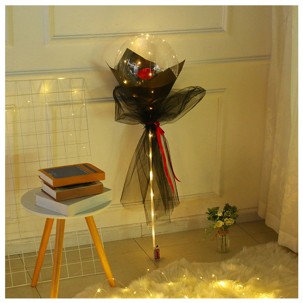 Transparent LED Luminous Balloon Rose Bouquet