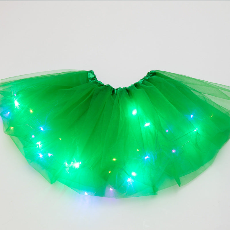 LED Light-Up Tutu Skirt with Sequins for Performances