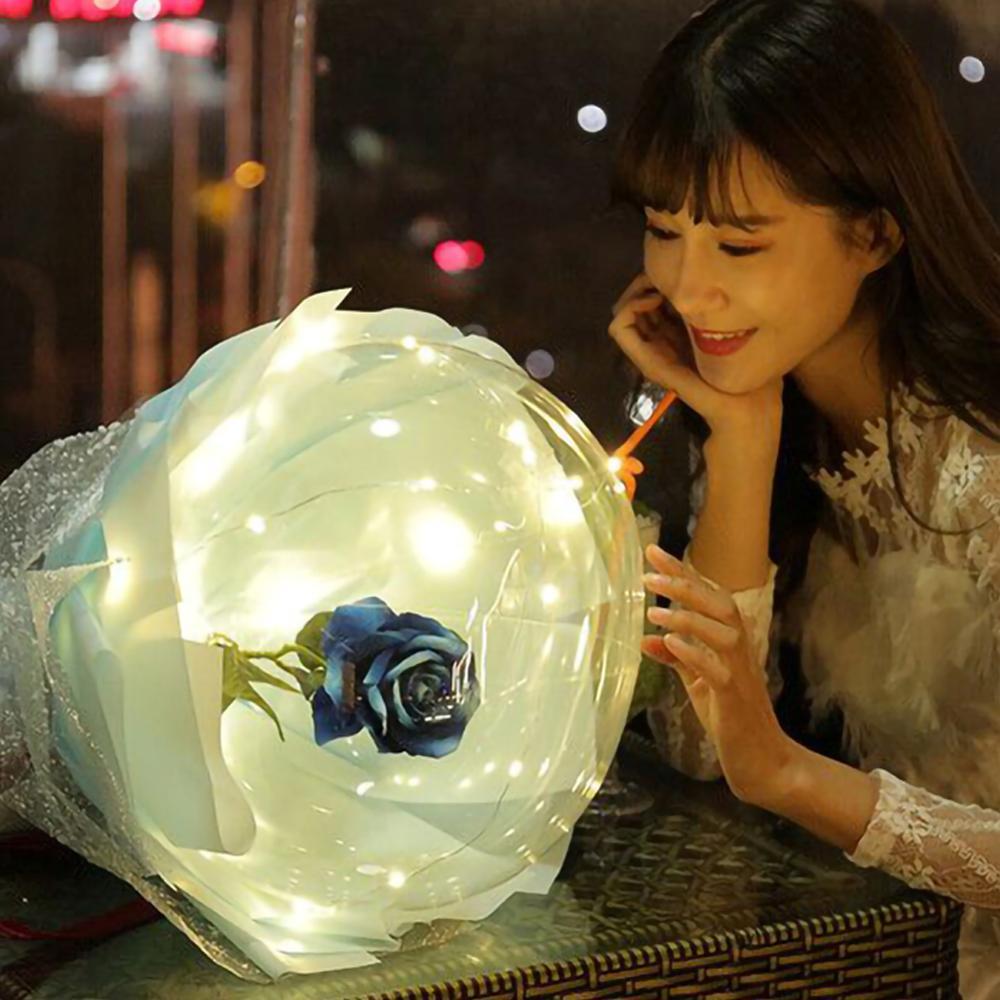 Transparent LED Luminous Balloon Rose Bouquet