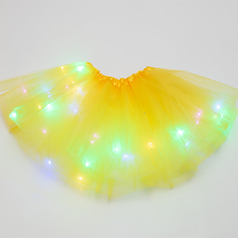 LED Light-Up Tutu Skirt with Sequins for Performances