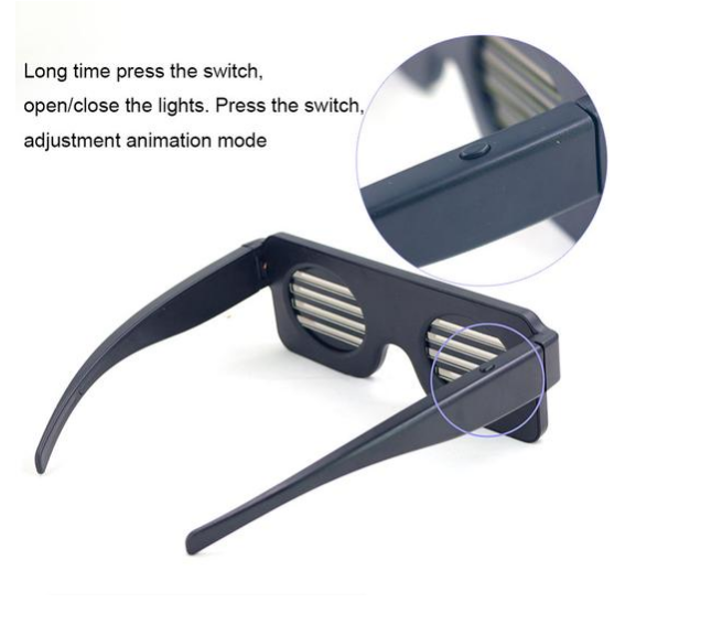 LED Light-Up Glasses with Multifunctional Display