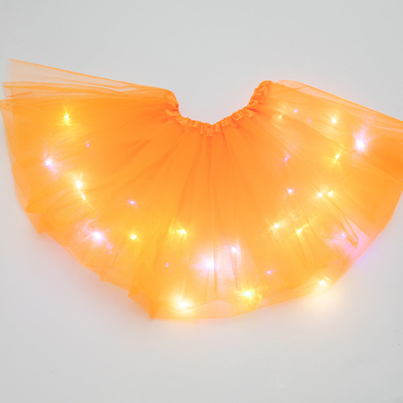 LED Light-Up Tutu Skirt with Sequins for Performances