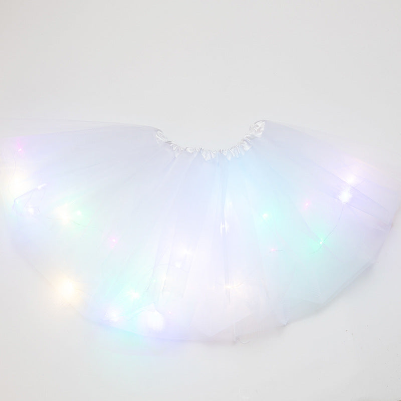 LED Light-Up Tutu Skirt with Sequins for Performances