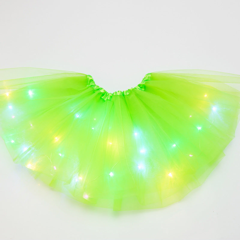 LED Light-Up Tutu Skirt with Sequins for Performances