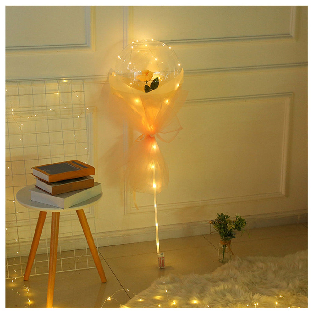 Transparent LED Luminous Balloon Rose Bouquet