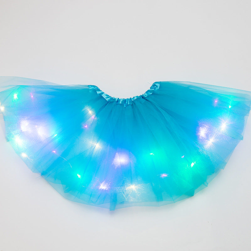 LED Light-Up Tutu Skirt with Sequins for Performances