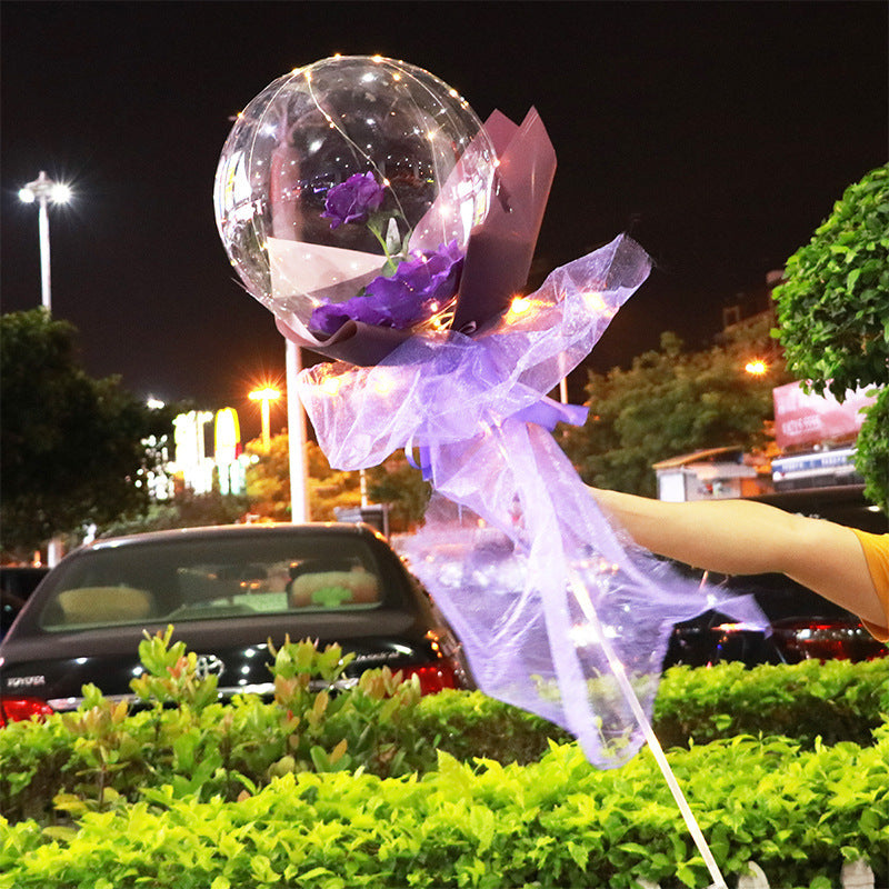 Transparent LED Luminous Balloon Rose Bouquet